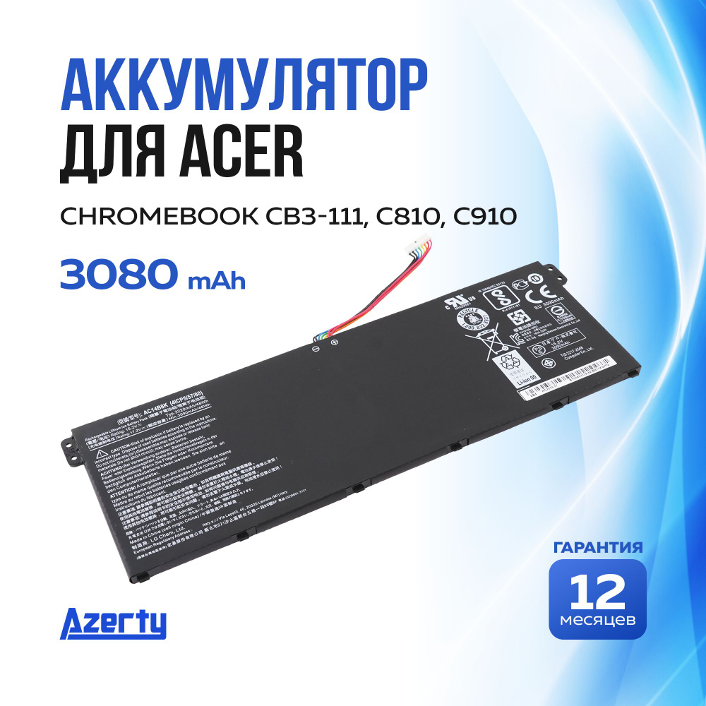 Batterie AC14B8K 15.2V 3220mAh 48Wh Pour Acer Chromebook Aspire Swift Nitro TravelMate Et Plus