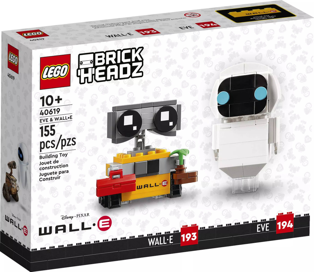 Конструктор LEGO BrickHeadz 40619 EVE amp WALL-E - купить с доставкой по  выгодным ценам в интернет-магазине OZON (1317777574)