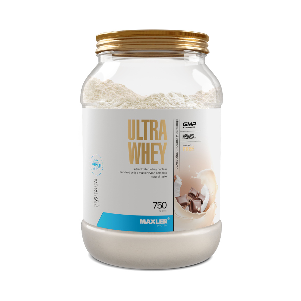 Протеин сывороточный для мужчин и женщин в порошке Maxler Ultra Whey 750г Шоколад с кокосовой стружкой #1