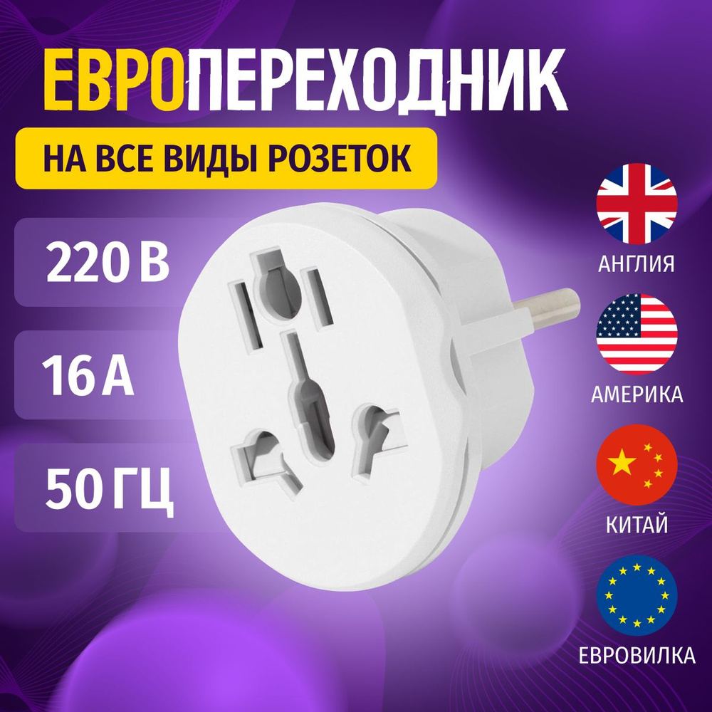 Переходник розетка еровилка белый на все виды Nation pride - купить с ...