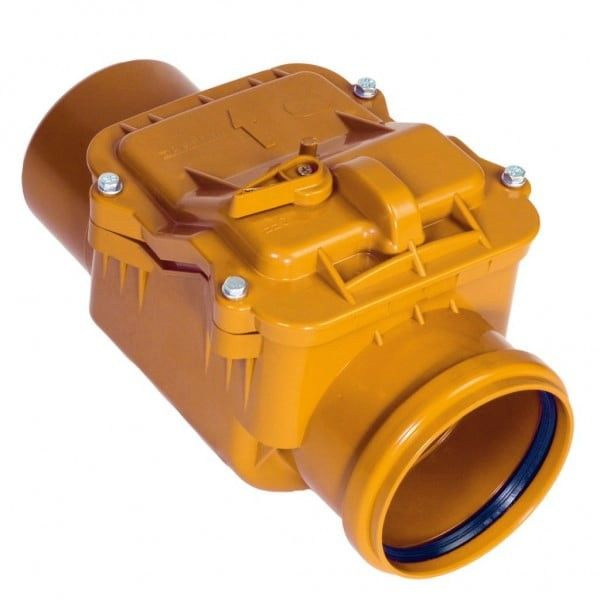 Обратный клапан канализационный Ф110 (наружная/цвет рыжий)  #1