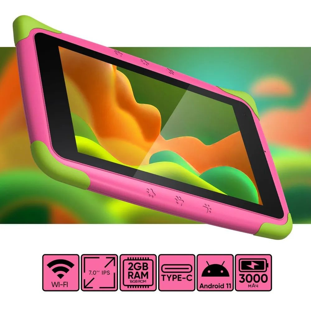 Детский планшет Top Device Kids Tablet 2/32Gb Pink(TDT3887), розовый,  7