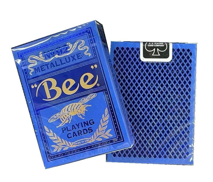 Карты игральные BEE golden bee blue metalluxe - купить с доставкой по ...