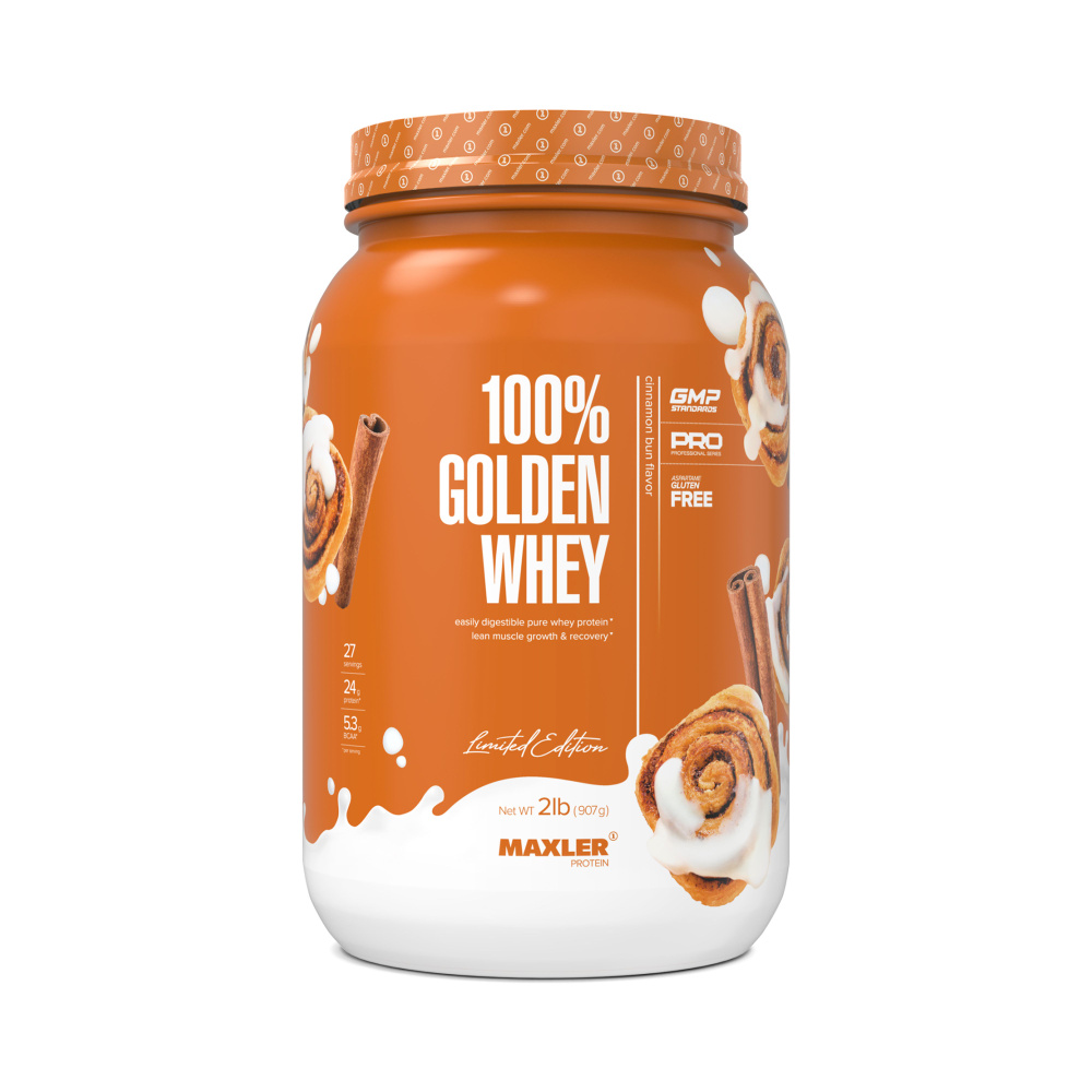 Протеин сывороточный Maxler 100% GOLDEN WHEY 907г Булочка с корицей -  купить с доставкой по выгодным ценам в интернет-магазине OZON (1339473905)