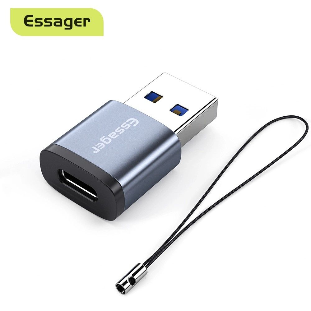 Переходник Type C на USB 3.0, OTG адаптер Type C - USB 3.0, 3А, ESSAGER -  купить с доставкой по выгодным ценам в интернет-магазине OZON (1365305494)