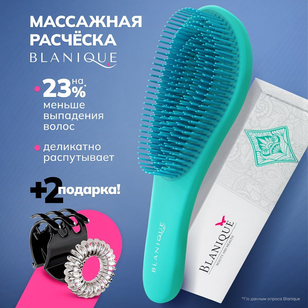 Стильняши Массажная расческа Бирюзовая