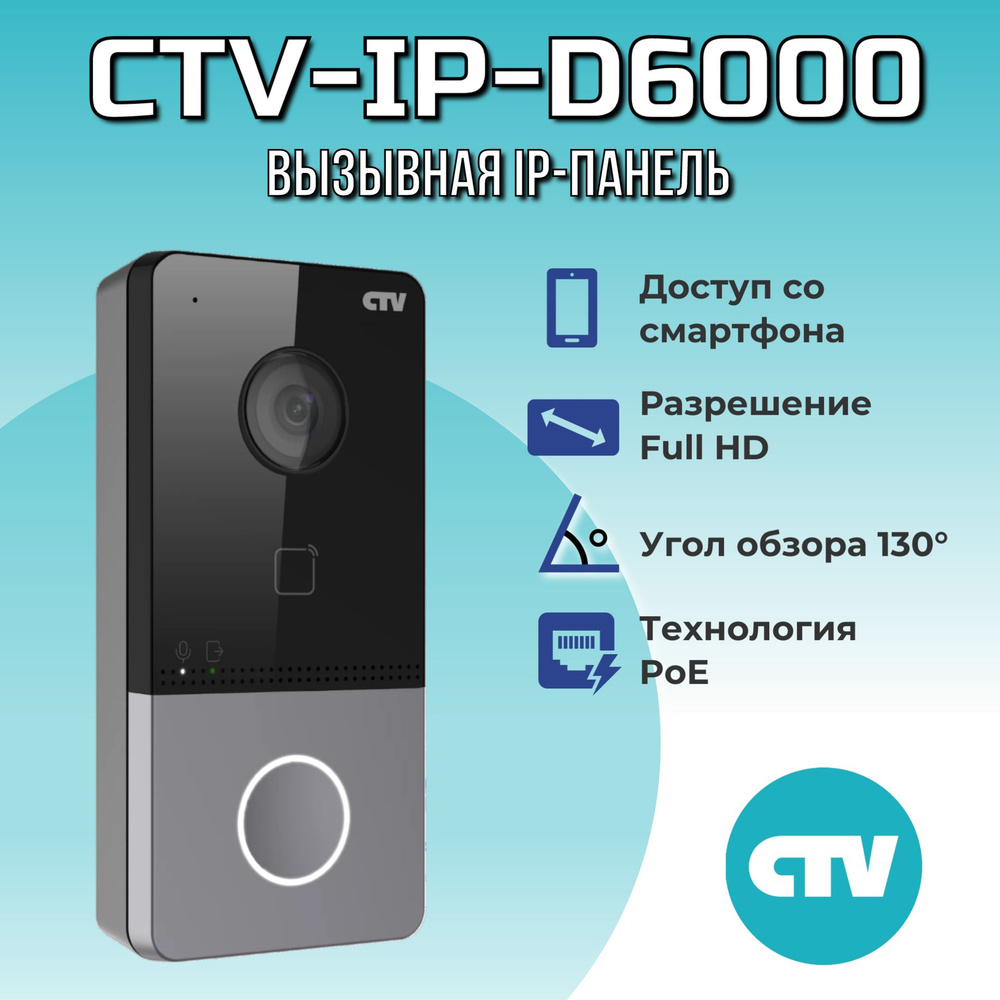 Вызывная панель CTV CTV-IP-D6000 купить по низким ценам в интернет-магазине  OZON (1379263715)