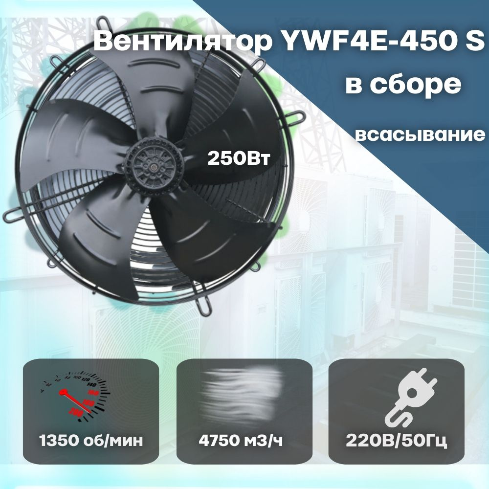 Вентилятор осевой YWF4E-450S с защитной решеткой #1