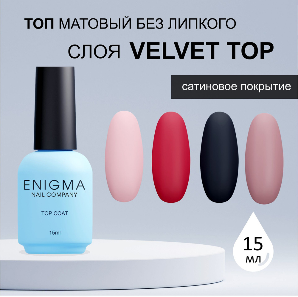 Топ матовый без липкого слоя ENIGMA Velvet 15 мл. #1