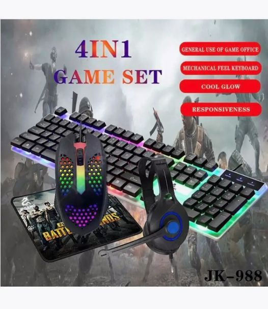 Набор геймера, клавиатура+мышь+наушники+коврик JK-988 купить по ...