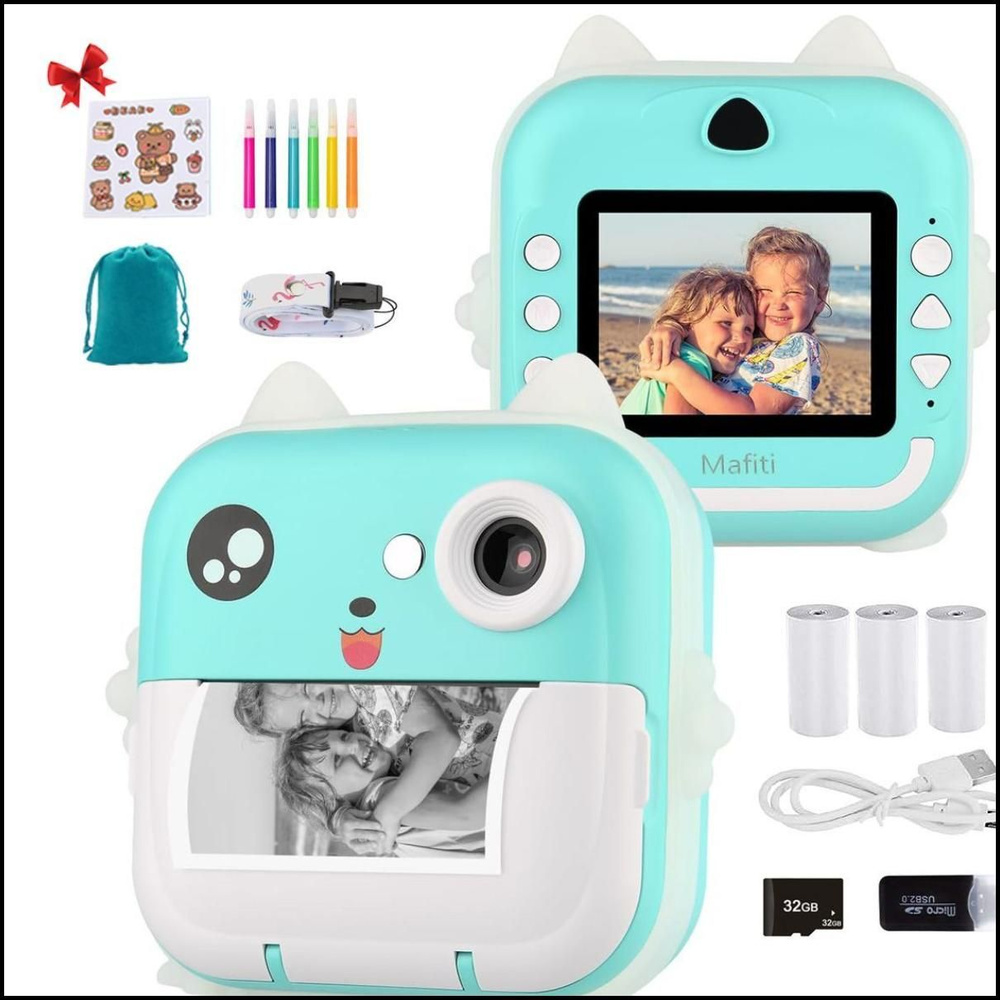 Цифровая камера мгновенной печати Kids Camera, мини-принтер, Мгновенная ...