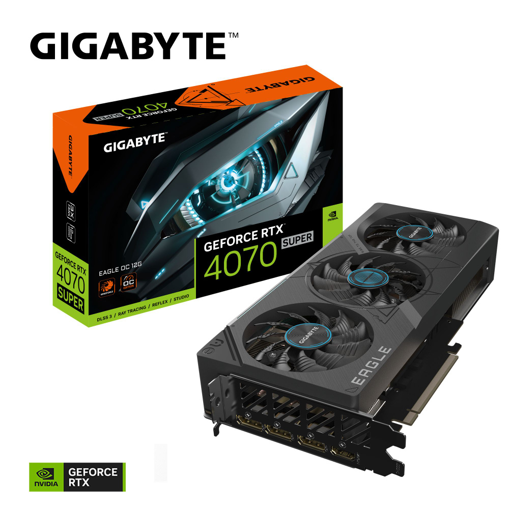 Gigabyte Видеокарта GeForce RTX 4070 SUPER GeForce RTX 4070 SUPER EAGLE OC 12G 12 ГБ (GV-N407SEAGLE OC-12GD #1