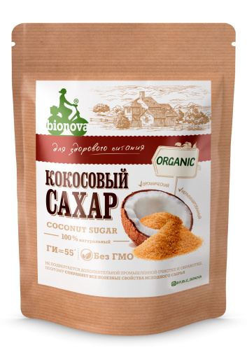 Натуральный сахарозаменитель BIONOVA Органический Кокосовый Сахар ...