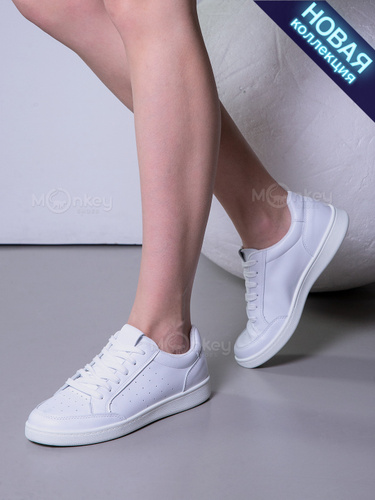 Кеды женские белые кожаные купить в интернет-магазине OZON