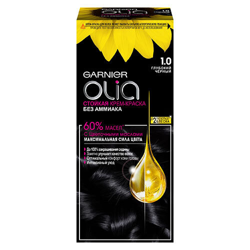 GARNIER OLIA Краска для волос тон 1. 0 (Глубокий черный) - купить с ...