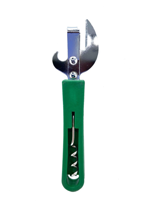 Открывалка для бутылок со штопором / Консервный нож, зеленый ...