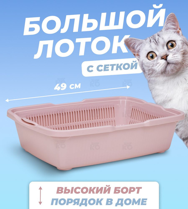 Кошачий туалет со стенками