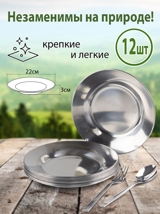 Тарелка Фокус, Нержавеющая сталь, диаметр 22 см - купить по низким цене ...
