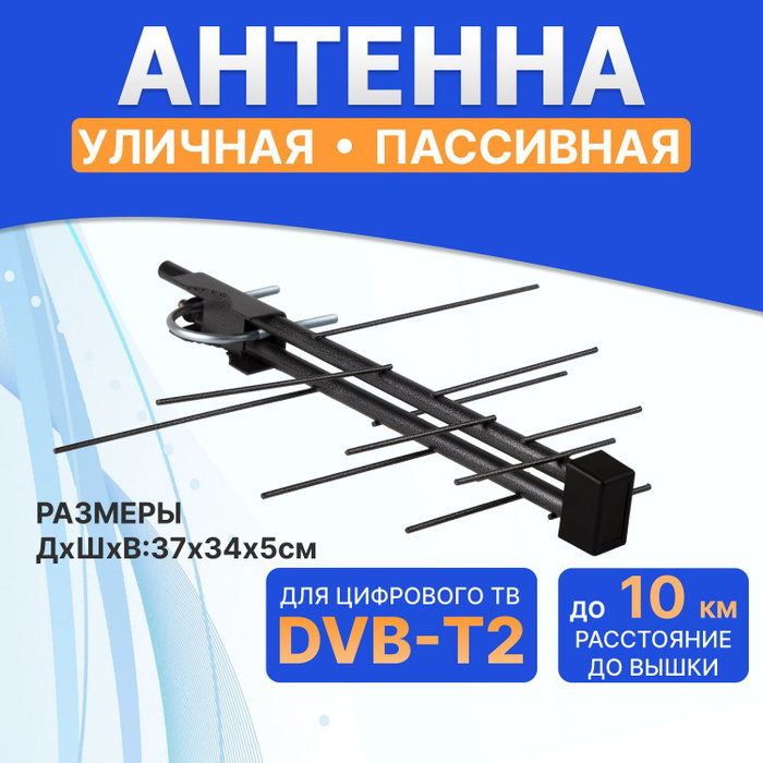 Антенна уличная для цифрового телевидения DVB-T2 пассивная, 8 дБи ...