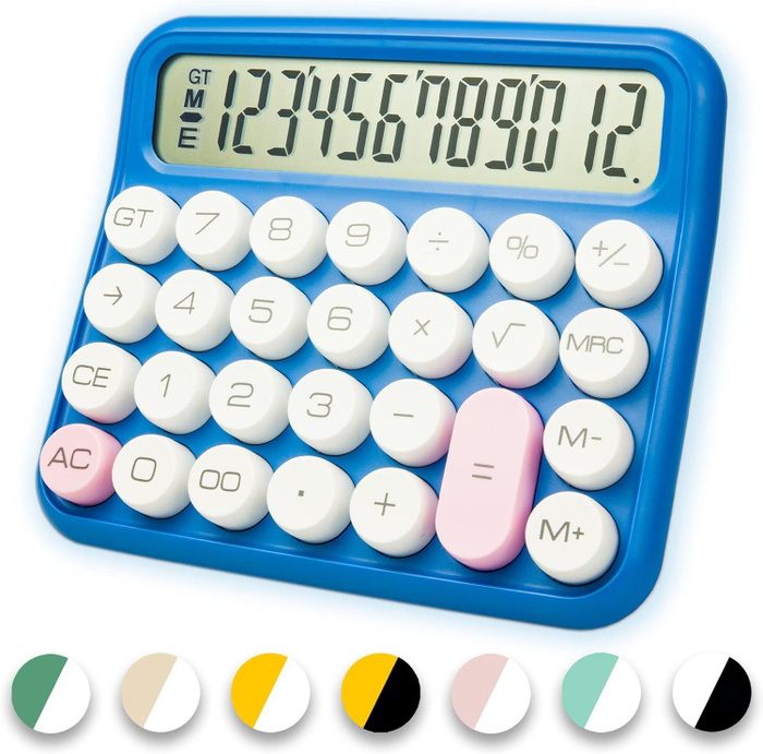 Стандартный калькулятор с 12 цифрами, большим настольным дисплеем и ...