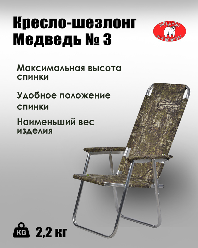 Кресло шезлонг медведь 3