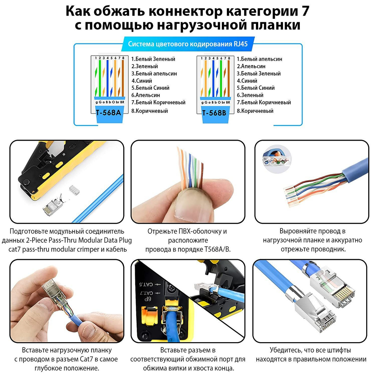 ZoeRax RJ45 Cat8, Cat7 и Cat6A, сквозные разъемы 8P8C, 50UM ...