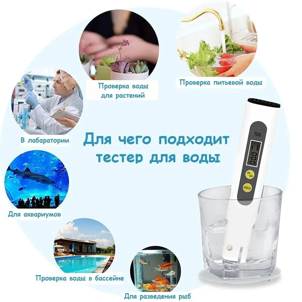 Тестер для воды tds - тдс метр цифровой - Измеритель соли в воде ...