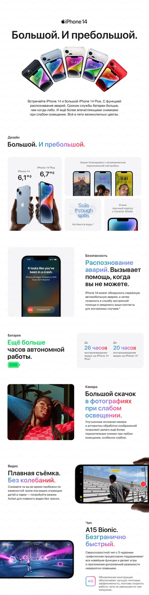 Смартфон Apple iPhone 14 Plus (набор аксессуаров + подарочный сертификат) -  купить по выгодной цене в интернет-магазине OZON (842714888)