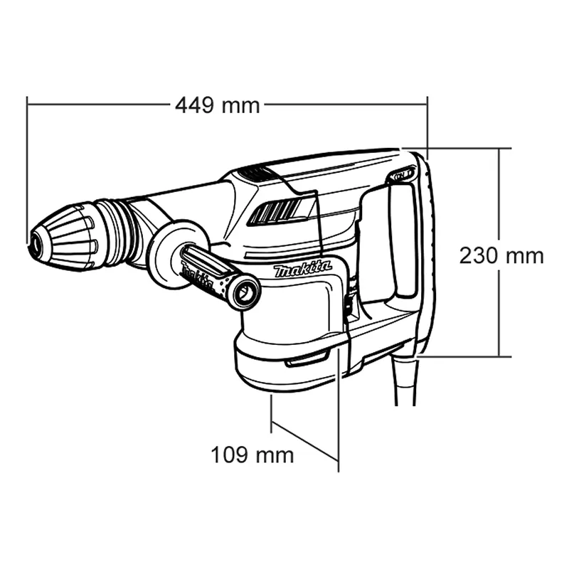 Отбойный молоток SDS-Max 11,4Дж - 1110Вт Makita HM0870C, 1110 Вт, фото 2
