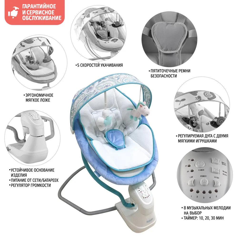 детское кресло качалка nuovita