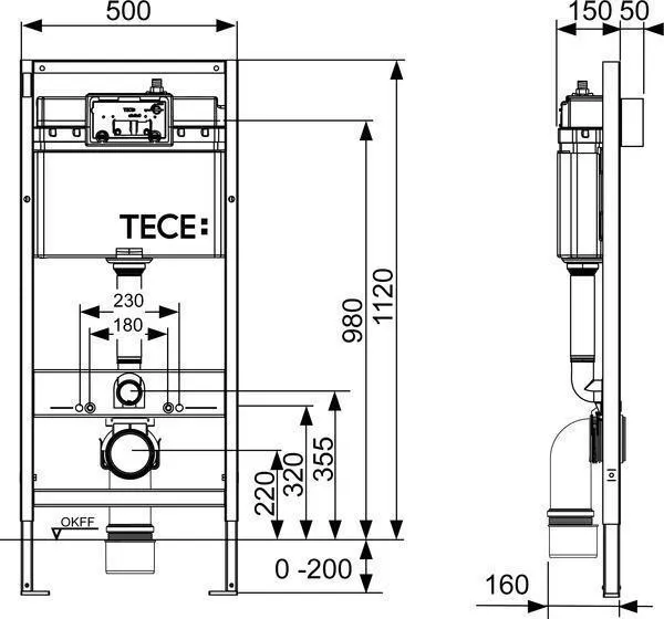 ТЕСЕ 9400412 Инсталляция для унитаза. Комплект Base 2.0 4 в 1 с кнопкой ТЕСЕnow (хром глянец), вариант, фото 4