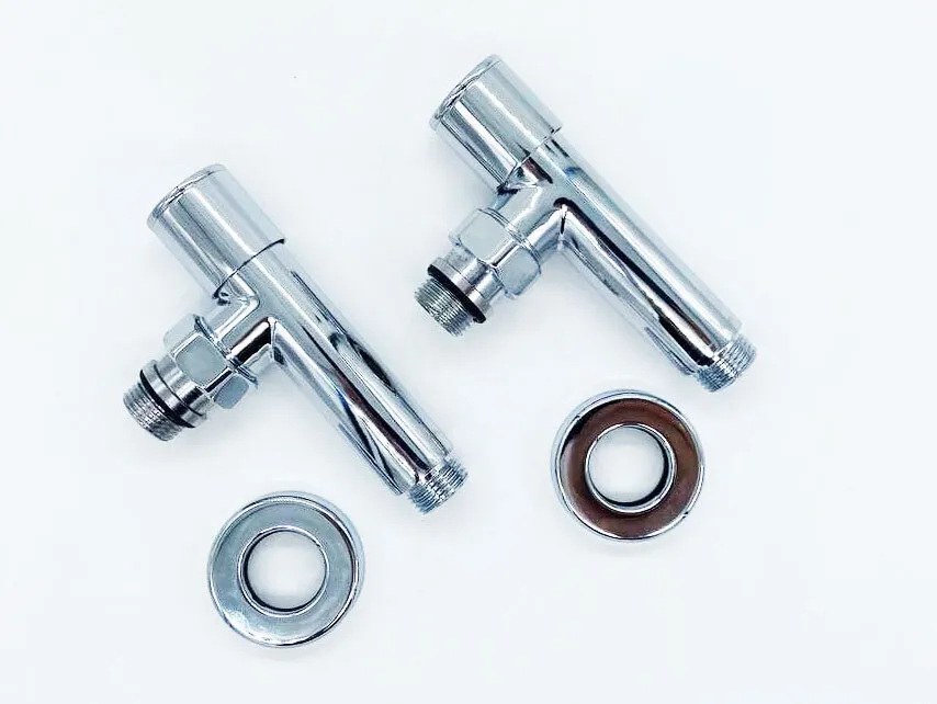 Угловой кран для полотенцесушителя хромированный VIEIR 1/2" х 1/2" (наруж х наруж), круглая ручка, вариант, фото 5