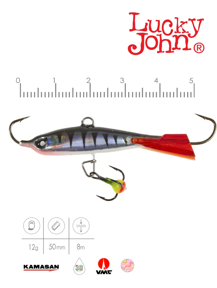 Балансир LUCKY JOHN NORDIC 5 /расцветка 12HRT/65мм/21гр/глубина до 12м, 12 г, 8 м, фото 2
