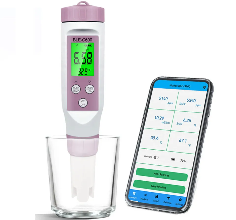 Тестер качества воды Veker PH180BL (PH, PPM, TDS, ОВП, жесткость, температура, соленость), вариант, фото 2