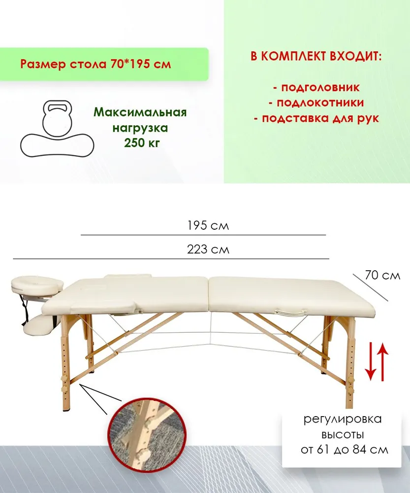 Длина массажного стола