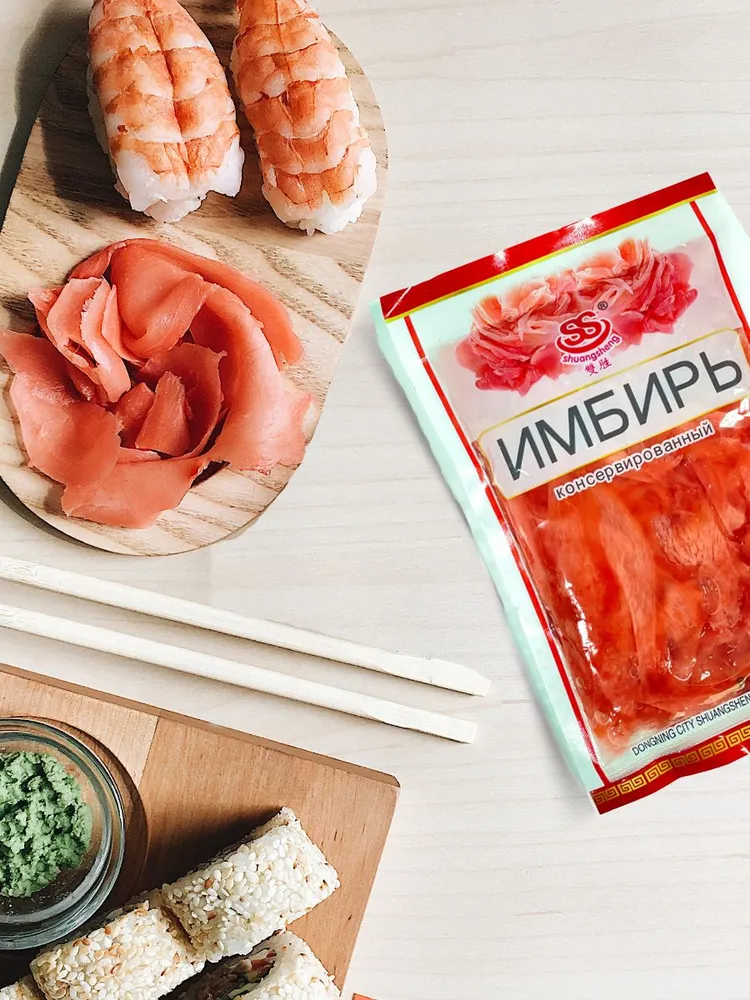 Имбирь маринованный, розовый, 2 упаковки, розовый, фото 3