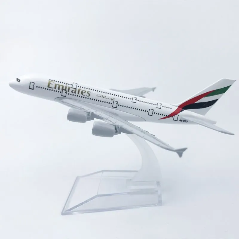 Модель самолета 15 см, Airbus a380 "Emirates", металл, на подставке, 15 см, фото 3