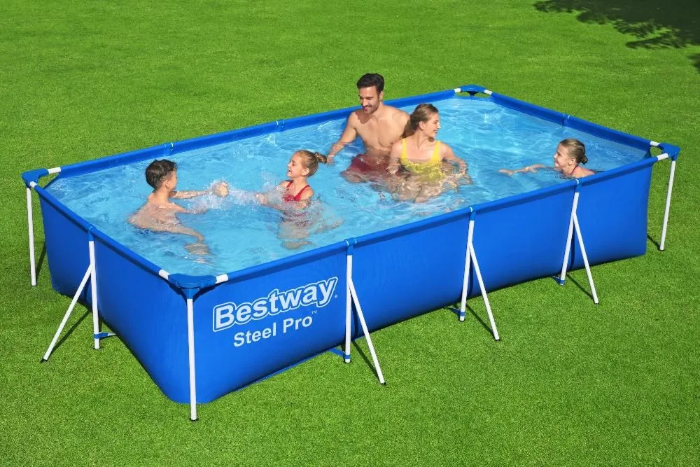 56424 Бассейн прямоугольный на стойках Bestway 56424, 400х211х81 см с фильтр-насосом, 400x211x81 см