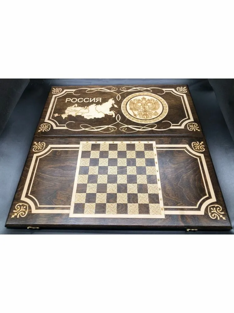 Нарды лакированные "Россия" большие 60х60 см, 60x60 см, фото 3