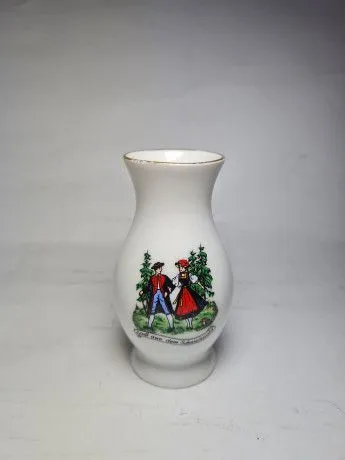 Ваза миниатюрная винтажная Bareuther Waldsassen Bavaria "Прогулка", фарфор, 10,5 x 6,5 см, Германия, 1960-70гг., 10.5x6.5 см, фото 2