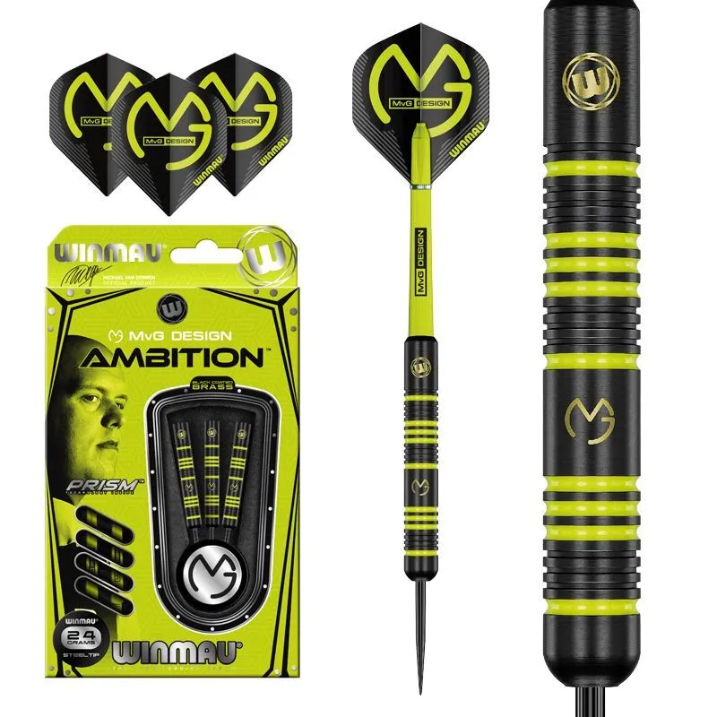 Дротики 24гр Winmau MvG Ambition steeltip (Michael van Gerwen). Для игры в Дартс., 24 г