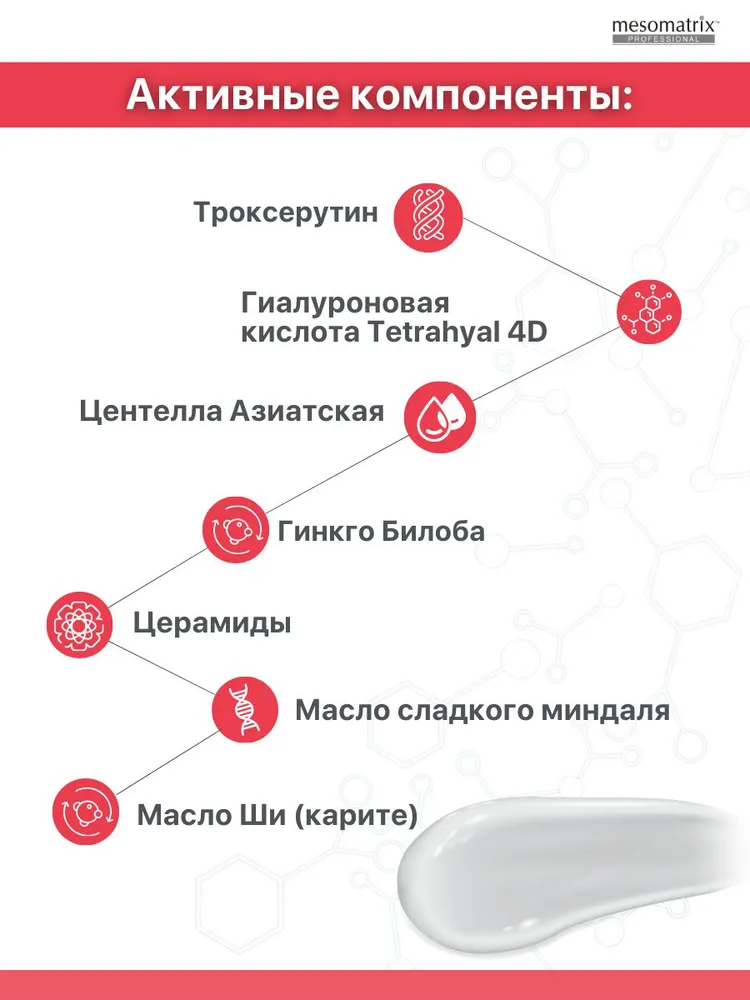Антикуперозный набор (сыворотка + крем) для лица и век для чувствительной кожи с антиоксидантами успокаивающий от купероза, от отеков Mesomatrix Professional, вариант, фото 5