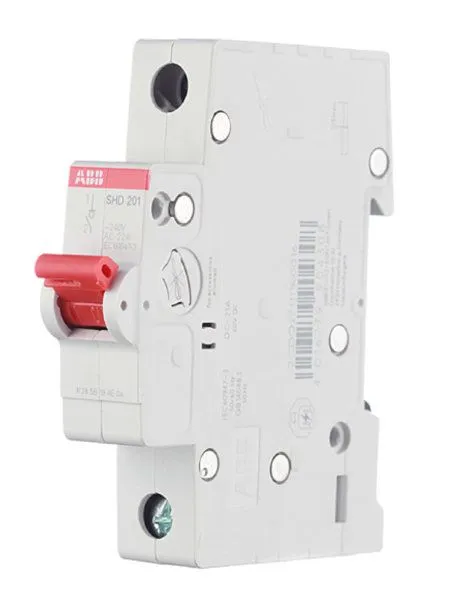 Рубильник 1 полюсный SHD201 50А рычаг красный ABB 2CDD271111R0050, красный, фото 2