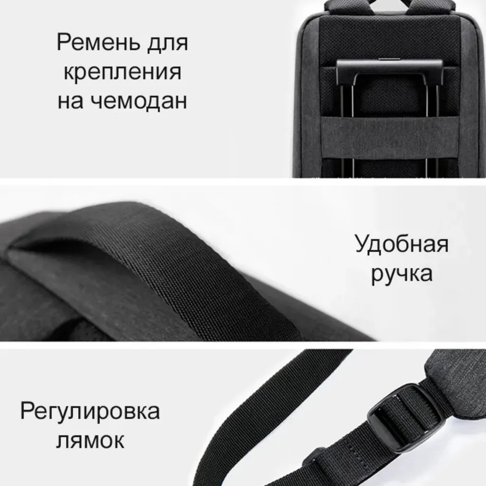 Рюкзак Xiaomi Simple Urban Life Style Backpack 2 (DSBB03RM)/рюкзак школьный Xiaomi/сумка для ноутбука темно серый, серый, фото 5
