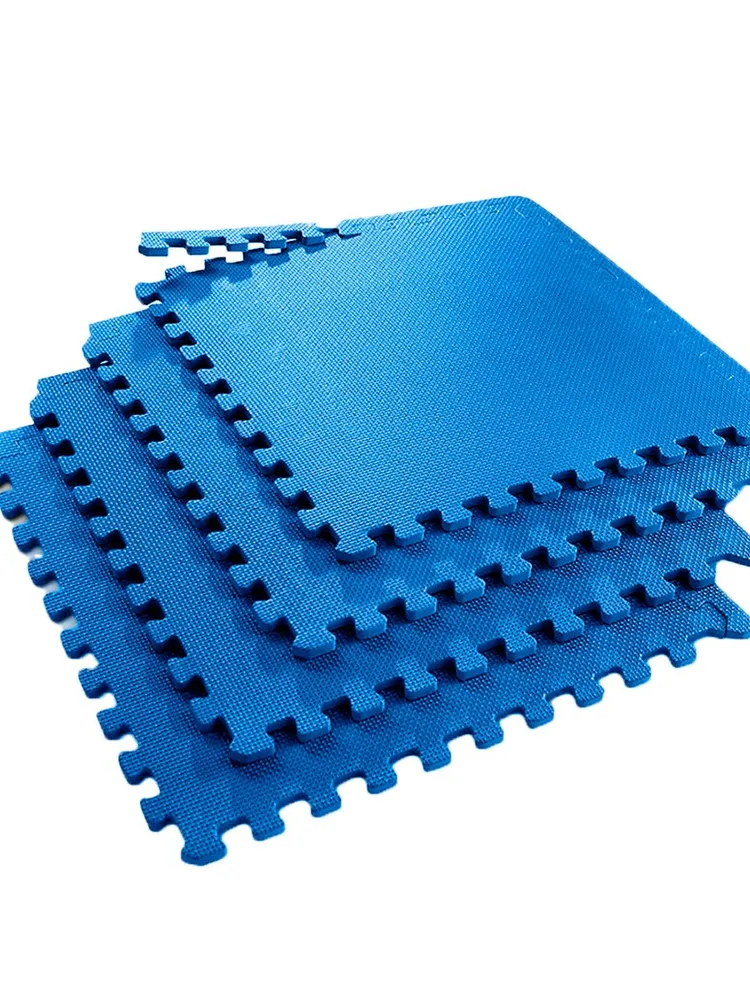 Защитный коврик для тренажера OneFit, 4 части (120х120х1,2см), голубой, покрытие защитное 100-081-blue, будо мат, 120x120x1.2 см, фото 4