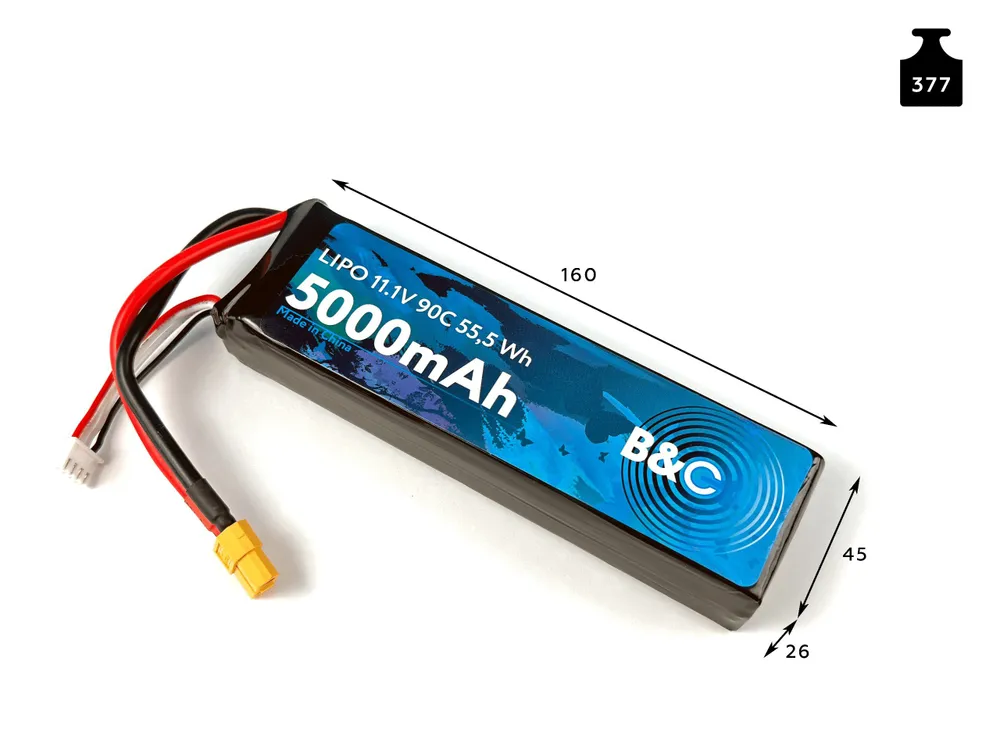 B&C 3S 11.1V 5000mAh 90C XT60 Lipo battery B&C 3S 11.1V 5000mAh 90C XT60 Lipo battery