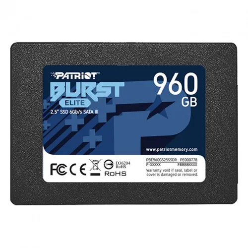 Patriot Memory 960 ГБ Внутренний SSD-диск Burst Elite 960 GB PBE960GS25SSDR (PBE960GS25SSDR)