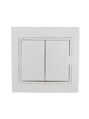 Lezard Mira Белый-Белый Выключатель 2-клавишный скрытая установка (858767) 701-0202-101 - 1 шт