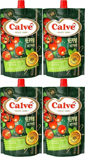Кетчуп Calve с помидорами черри, комплект: 4 упаковки по 350 г