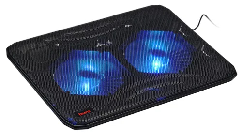 Подставка для ноутбука Buro BU-LCP156-B214 15.6"358x270x21мм 1xUSB 2x 140ммFAN 597г металлическая се